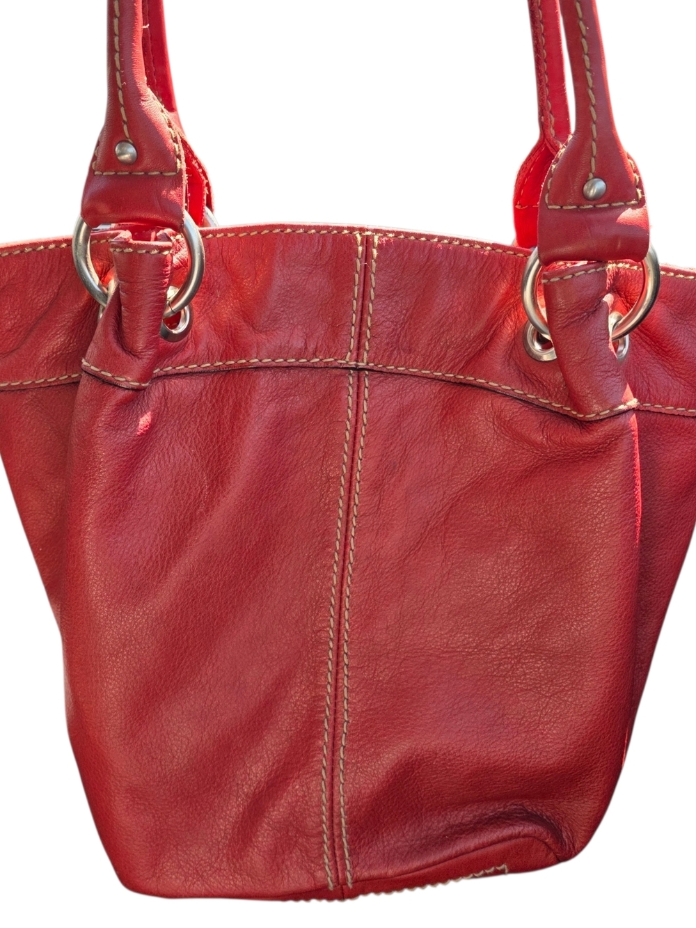 Vintage 90's Slouchy soft leather hobo bucket bag. Women's Handbag Tignanello